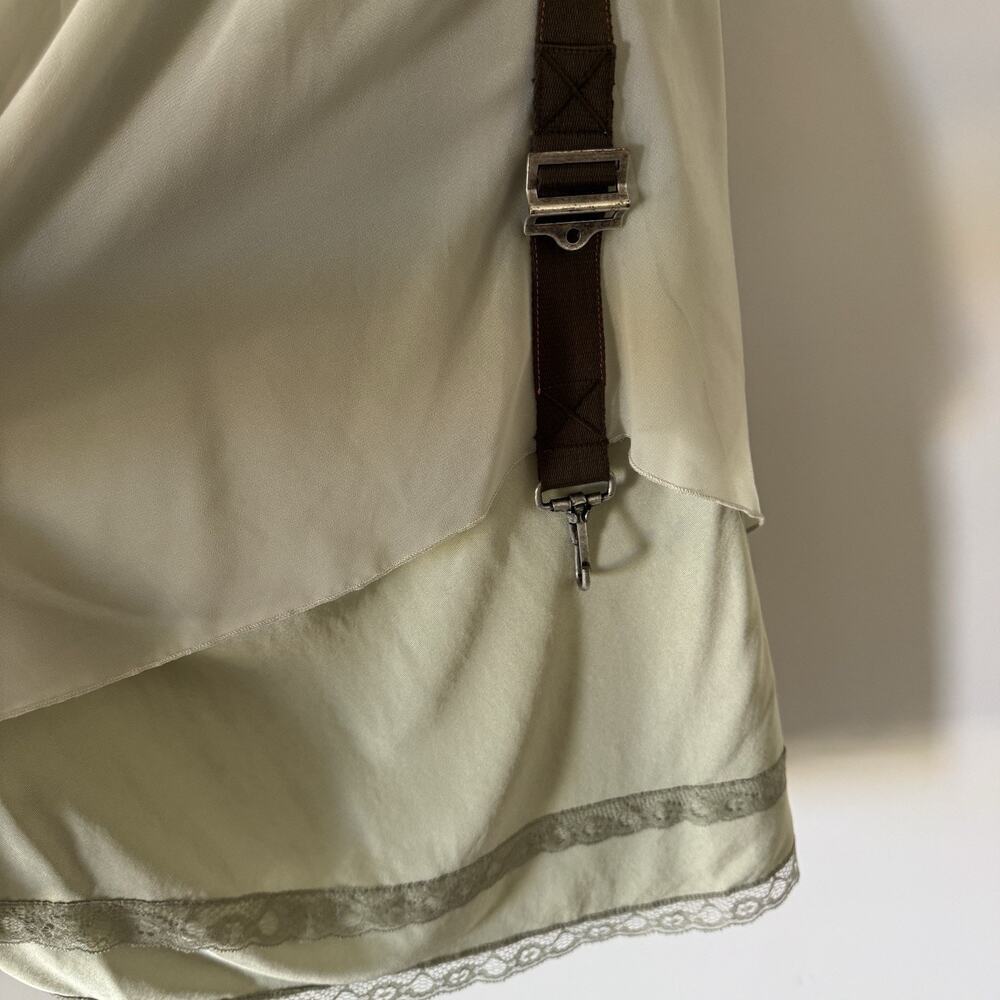 NEW WITH TAGS Diesel O Leilani Y2K Skirt Medium Belted Satin Asymmetrical Nude - Picture 4 of 12